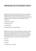 ARIZONA REAL ESTATE EXAM FINAL PAPER Q&period;pdf&NewLine;&NewLine;
