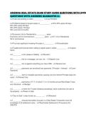 ARIZONA REAL ESTATE EXAM STUDY GUIDE QUESTIONS WITH ANSWERS GUARANTEE A&period;pdf&NewLine;&NewLine;