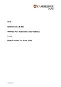 OCR GCE A Level Paper 2&NewLine;Mathematics B &lpar; MEI&rpar;&NewLine;H640&sol;02&colon; Pure Mathematics and Statistics&NewLine;Mark Scheme for June 2026