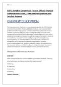 CGFO &lpar;Certified Government Finance Officer&rpar; Financial &NewLine;Administration Exam &vert; Latest Verified Questions and &NewLine;Detailed Answers 
