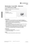 OCR A Level Mathematics B Paper 1  &lpar;MEI&rpar;&NewLine;&lpar; H640&sol;01&rpar; Pure Mathematics and Mechanics&NewLine;Question paper June 2026