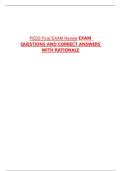 PEDS Final EXAM Review EXAM  QUESTIONS AND CORRECT ANSWERS WITH RATIONALE
