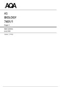 AQA AS Biology 7401&sol;1 Paper 1 Mark Scheme - June 2026