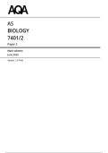 AQA AS Biology 7401&sol;2 Paper 2 Mark Scheme - June 2026
