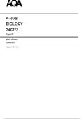 AQA A-level Biology 7402&sol;2 Paper 2 Mark Scheme - June 2026
