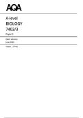 AQA A-level Biology 7402&sol;3 Paper 3 Mark Scheme - June 2026