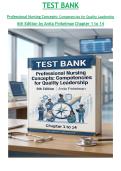 Test Bank for Professional Nursing Concepts&colon; Competencies for Quality Leadership 6th Edition by Anita Finkelman&comma; All Chapters 1-14&comma;Complete Practice Questions with Answers
