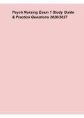 Psych Nursing Exam 1 Study Guide & Practice Questions 2026&ndash;2027 &vert; Psychiatric Nursing Exam Review