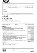 AQA A-level Chemistry Paper 2 Organic and Physical Chemistry Question Paper - 2026