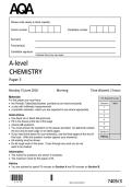 AQA A-level Chemistry Paper 3 Question Paper - 2026