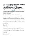 ATLS 10th Edition Triage Answers for Appendix F&colon; Triage Scenarios&semi;PATIENT A-F Latest Update with Complete Solution