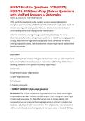 HEENT Practice Questions 2026&sol;2027 &vert; HEENT & CNS Exam Prep &vert; Solved Questions with Verified Answers & Rationales