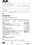 AQA AS Chemistry Paper 2 Organic and Physical Chemistry Question Paper - 2026