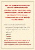 NURS 6501 ADVANCED PATHOPHYSIOLOGY PRACTICE EXAMINATION PREMIUM QUESTIONS 20262027 COMPLETE APPROVED EXAM&comma;STUDY GUIDE &vert;EXAM TYPE QUESTIONS AND ANSWEWRS WITH RATIONALES &num; CURRENTLY UPDATED &vert; ACTUAL NURS 6501 FINAL EXAM REVIEW
