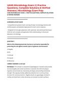UAMS Microbiology Exam 2 &vert; Practice Questions&comma; Complete Solutions & Verified Answers &vert; Microbiology Exam Prep