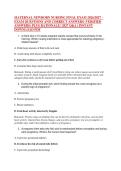 MATERNAL NEWBORN NURSING FINAL EXAM 2026&sol;2027 &ndash;&NewLine;EXAM QUESTIONS AND CORRECT ANSWERS &lpar;VERIFIED &NewLine;ANSWERS&rpar; PLUS RATIONALE &vert; 2027 Q&A &vert; INSTANT &NewLine;DOWNLOAD PDF