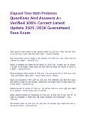 Elapsed Time Math Problems Questions And Answers A&plus; Verified 100&percnt; Correct Latest Update 2025 &sol;2026 Guaranteed Pass Exam