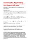 StraighterLine A&P 1 Final Exam 2026 &vert; Anatomy & Physiology I Cumulative Exam Questions & Verified Answers