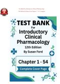 Test Bank for Introductory Clinical Pharmacology &lpar;12th Edition&rpar; by Susan Ford &ndash; Chapters 1&ndash;54 Complete Exam Preparation Material