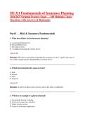 HS 311 Fundamentals of Insurance Planning &NewLine;2026&sol;2027 Original Practice Exam &mdash; 100 Multiple-Choice &NewLine;Questions with Answers & Rationales 
