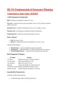 HS 311 Fundamentals of Insurance Planning &NewLine;Comprehensive Study Guide &vert; 2026&sol;2027