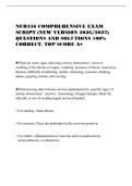 NUR356 COMPREHENSIVE EXAM&NewLine;SCRIPT &lpar;NEW VERSION 2026&sol;2027&rpar;&NewLine;QUESTIONS AND SOLUTIONS 100&percnt;&NewLine;CORRECT&period; TOP SCORE A&plus;
