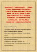 &NewLine;NAGELHOUT PHARMACOLOGY 1 &mdash; EXAM 3 PRACTICE EXAMINATION 20262027 COMPLETE APPROVED CERTFICATION EXAM AND STUDY GUIDE LATEST EDITION WITH 250 REAL PREMIUM QUESTIONS AND ANSWERS WITH RATIONALES &num; KEY RELIABLE SOLUTIONS &vert; CURRENTLY UPDATED&NewLine;