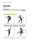 TEST BANK  Psychology   Daniel L&period; Schacter  ANSWERS AT THE END OF THIS DOCUMENT  4th Edition