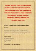 ACTUAL 20262027 - WGU D116 ADVANCED PHARMACOLOGY OBJECTIVE ASSESSMENT & PRE-ASSESSMENT PRACTICE EXAMINATION WITH 200&plus; RELIABLE HIGH YIELD QUESTIONS AND ANSWERS WITH RATIONALES &vert; CURRENTLY UPDATED VERSION&vert; KEY RELIABLE SOLUTIONS