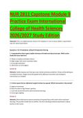 NUR 2811 Capstone Module 9 &NewLine;Practice Exam International &NewLine;College of Health Sciences &NewLine;2026&sol;2027 Study Edition