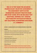 WGU D116 TEST BANK FOR ADVANCED PHARMACOLOGY OBJECTIVE ASSESSMENT & PRE-ASSESSMENT CERTFICATION EXAMINATION 20262027 PRACTICE EXAM AND STUDY GUIDE&comma; WITH 400 RELIABLE TEST QUESTIONS&comma; ANSWERS 100&percnt; VERIFIED SOLUTIONS WITH DETAILED RATIONALES &lpar;KEY SOL