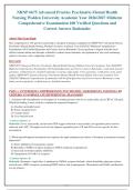 NRNP 6675 Advanced Practice Psychiatric-Mental Health&NewLine;Nursing Walden University Academic Year 2026&sol;2027 Midterm&NewLine;Comprehensive Examination 100 Verified Questions and&NewLine;Correct Answer Rationales