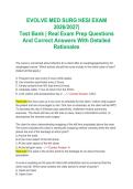 Evolve Med-Surg HESI Exam 2026&sol;2027 &vert; Test Bank &vert; Practice Questions & Answers With Detailed Rationales