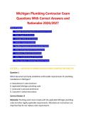 Michigan Plumbing Contractor Exam &NewLine;Questions With Correct Answers and &NewLine;Rationales 2026&sol;2027