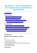 NSG 3500 Exam 3 &ndash; Maternal Health 2026&sol;2027 &vert; &NewLine;Galen College of Nursing &vert; Actual Questions & &NewLine;Detailed Rationales 