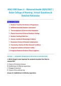 NSG 3500 Exam 4 &ndash; Maternal Health 2026&sol;2027 &vert; &NewLine;Galen College of Nursing &vert; Actual Questions & &NewLine;Detailed Rationales 