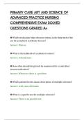 PRIMARY CARE ART AND SCIENCE OF&NewLine;ADVANCED PRACTICE NURSING&NewLine;COMPREHENSIVE EXAM SOLVED&NewLine;QUESTIONS GRADED A&plus;