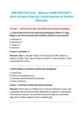 NSG 3500 &ndash; Maternal Health - Actual Questions & Detailed Rationales Exam Bundle  
