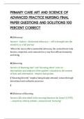 PRIMARY CARE ART AND SCIENCE OF&NewLine;ADVANCED PRACTICE NURSING FINAL&NewLine;PAPER QUESTIONS AND SOLUTIONS 100&NewLine;PERCENT CORRECT