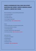 MEDICAL MICROBIOLOGY FINAL EXAM 2026 UPDATE&NewLine;QUESTIONS AND CORRECT VERIFIED ANSWERS ALREADY&NewLine;GRADED A&plus; &lpar;BRAND NEW VISION&rpar;