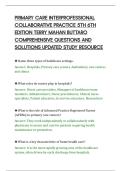 PRIMARY CARE INTERPROFESSIONAL&NewLine;COLLABORATIVE PRACTICE 5TH 6TH&NewLine;EDITION TERRY MAHAN BUTTARO&NewLine;COMPREHENSIVE QUESTIONS AND&NewLine;SOLUTIONS UPDATED STUDY RESOURCE&NewLine;
