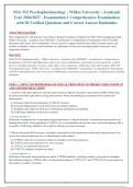NSG 552 Psychopharmacology - Wilkes University - Academic&NewLine;Year 2026&sol;2027 - Examination 1 Comprehensive Examination&NewLine;with 50 Verified Questions and Correct Answer Rationales