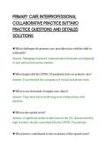 PRIMARY CARE INTERPROFESSIONAL&NewLine;COLLABORATIVE PRACTICE BUTTARO&NewLine;PRACTICE QUESTIONS AND DETAILED&NewLine;SOLUTIONS