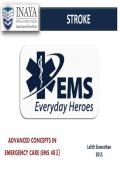  EMS 483 Lecture Notes&colon; Stroke Management & Advanced Concepts in Emergency Care