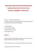 NEW YORK TEACHER CERTIFICATION EXAM 2026&NewLine;Question Comprehensive Practice Exam&NewLine;Questions&comma; ANSWERs&comma; and Rationales