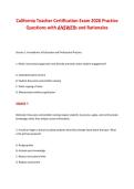 California Teacher Certification Exam 2026 Practice&NewLine;Questions with ANSWERs and Rationales&NewLine;
