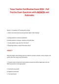 Texas Teacher Certification Exam 2026 &ndash; Full&NewLine;Practice Exam Questions with ANSWERs and&NewLine;Rationales