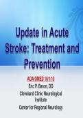  Cleveland Clinic Lecture Notes&colon; Update in Acute Stroke Treatment and Prevention &lpar;Dr&period; Baron&rpar;
