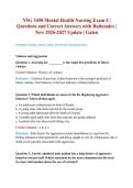 NSG 3450 Mental Health Nursing Exam 4 &vert; Questions and Correct Answers with Rationales &vert; New 2026-2027 Update &vert; Galen