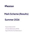 2026 Pearson Edexcel A Level Further Mathematics paper 3A&lpar;9fm0&sol;3A&rpar; JUNE 2026 Mark scheme